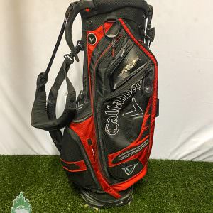 Used Callaway Golf Stand Bag 11 Dividers Black & Red w/ Dual Straps