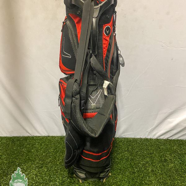 Used Callaway Golf Stand Bag 11 Dividers Black & Red w/ Dual
