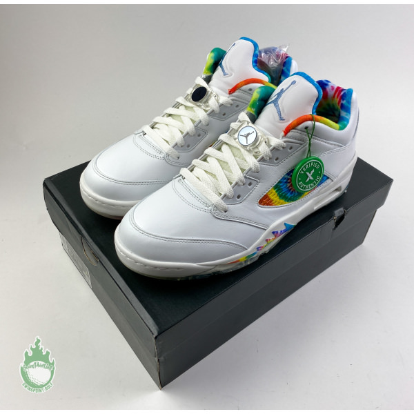 RARE Nike Air Jordan V 5 Low Golf Shoes Tie Dye CW4205-100 US 10.5