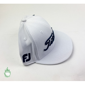 Titleist Pro V1 Hat Tour Flatbill Snapback Performance Golf White Black Letters