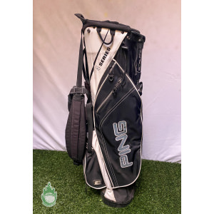 Used Ping 4Series Golf Cart/Carry Stand Bag 4-Way Black Bandon Dunes