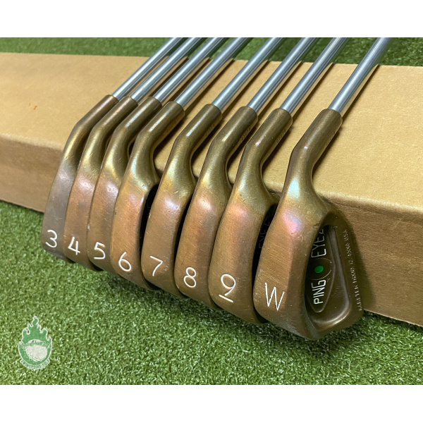 Used Ping Green Dot Eye 2 Beryllium Copper Irons 3-PW 5.5 Firm Steel Golf Set