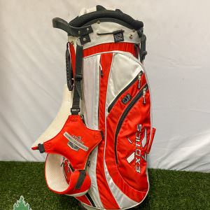 Used Exotics 5-Way Stand Cart Carry Golf Bag Red/White