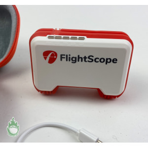 Used in Box FlightScope Mevo Golf Launch Monitor With Charger, Stickers & Case