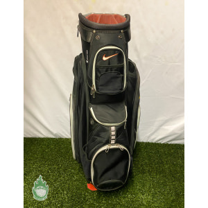 Used Nike M9 Golf 14-Way Cart/Carry Golf Bag Black/Red With Rainhood