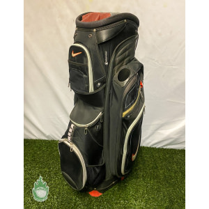 Used Nike M9 Golf 14-Way Cart/Carry Golf Bag Black/Red With Rainhood