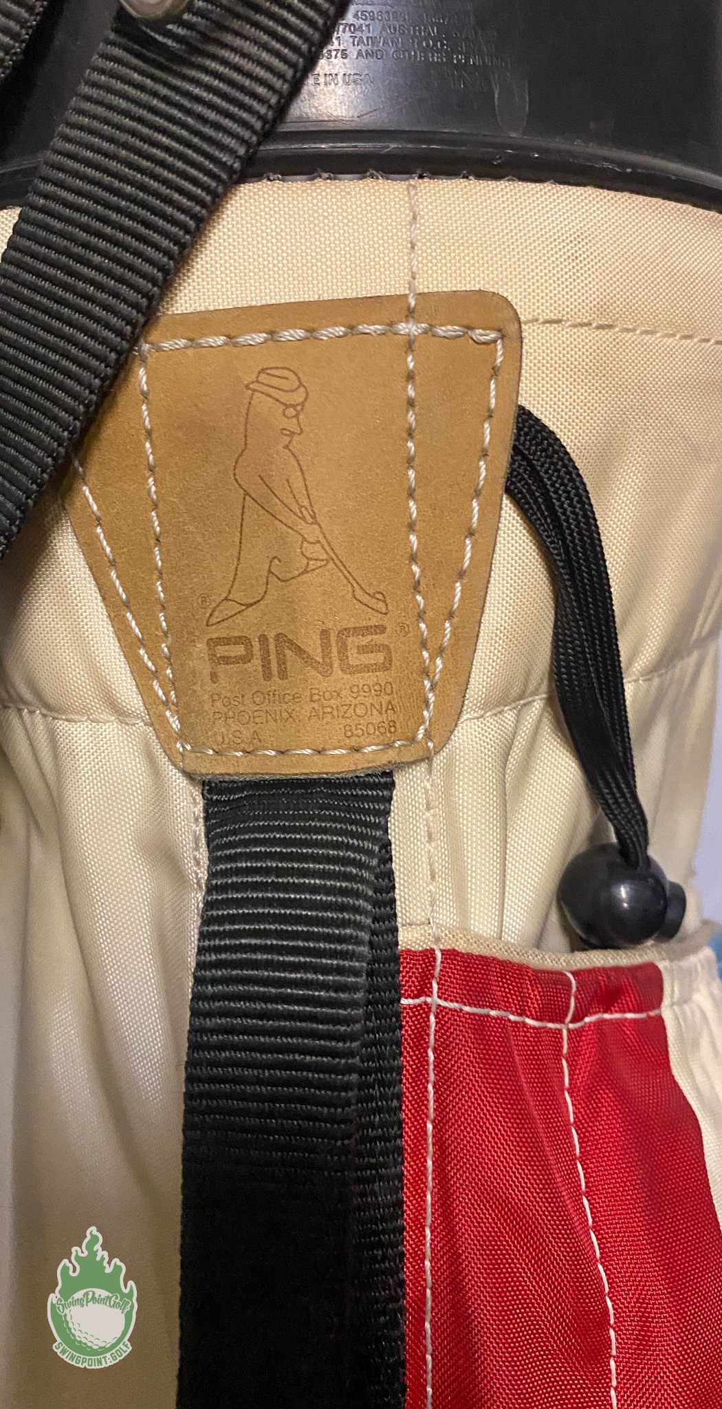 Ping Vintage Golf Carry Lightweight Stand Bag 4 Way Divided White Red Ping Vintage Golf Carry Lightweight Stand Bag 4 Way Divided White Red