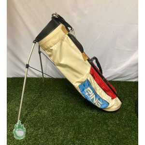 Ping Vintage Golf Carry Lightweight Stand Bag 4-Way Divided White/Red/Blue