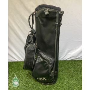 Used MNML (Minimal) Stand Golf Cart Carry Bag 4-Way Bag Black Magnetic Pockets
