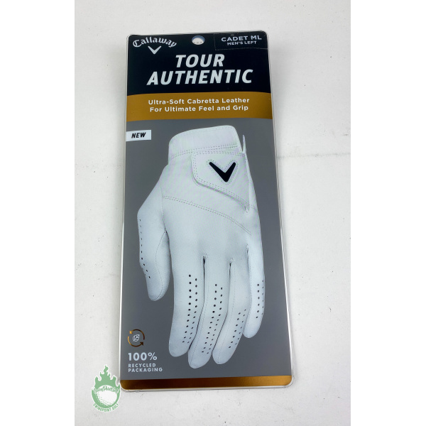 New Callaway Ultra-Soft Tour Authentic Men's Left Cadet M/L White Golf Glove