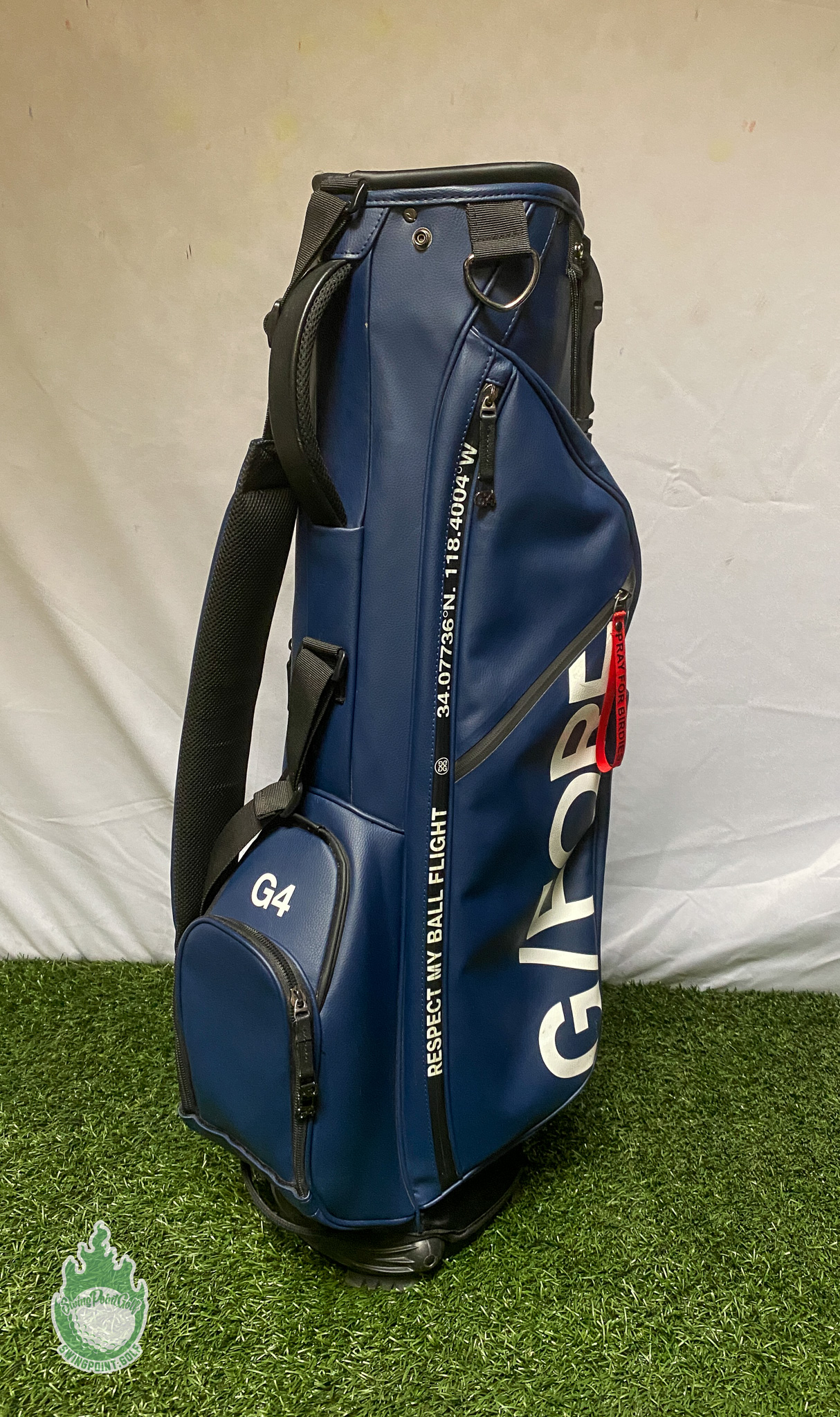 G/Fore Golf Stand Bag Blue 2-Way 5 Pocket Respect My Ball Flight ...