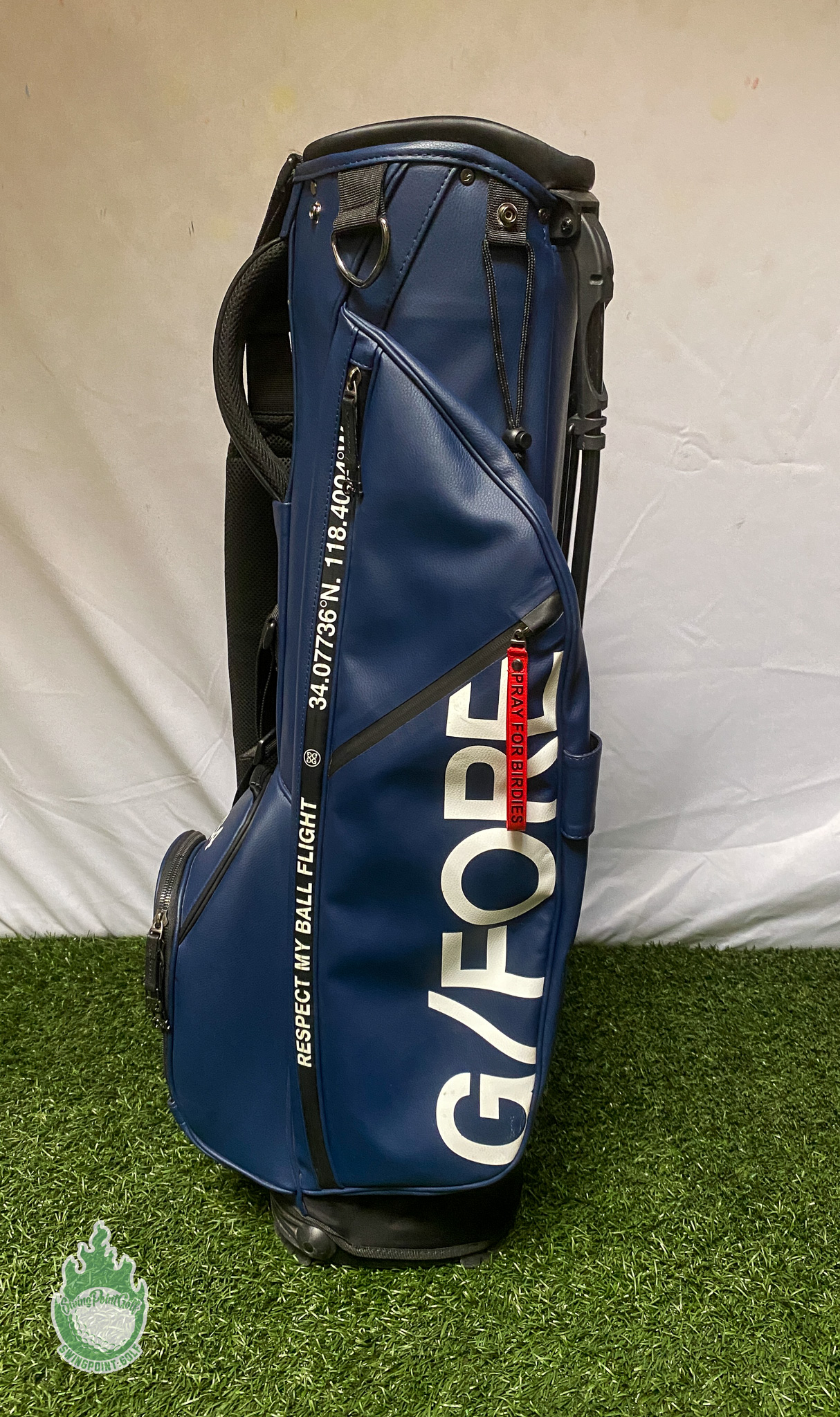 G/Fore Golf Stand Bag Blue 2-Way 5 Pocket Respect My Ball Flight ...
