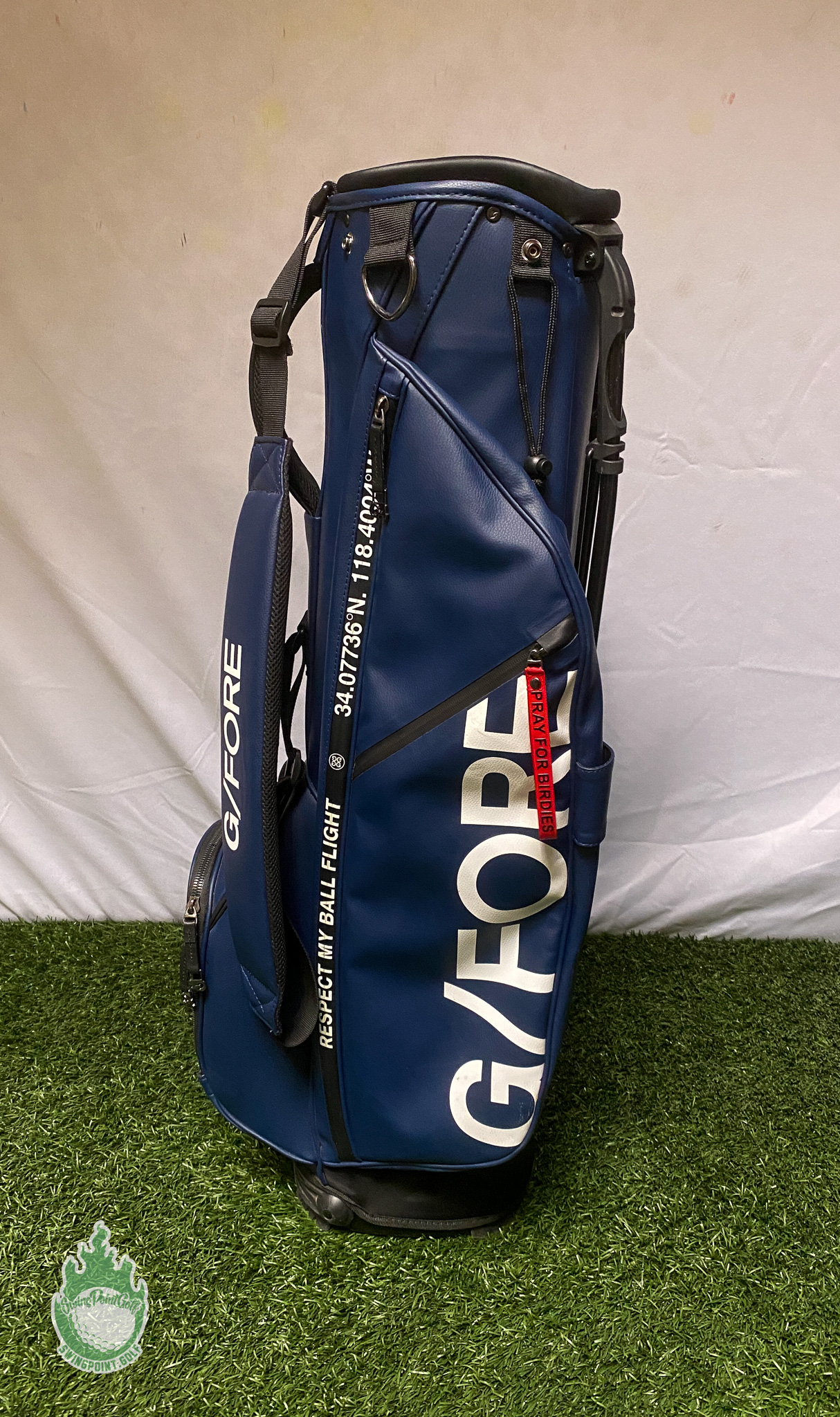 G/Fore Golf Stand Bag Blue 2-Way 5 Pocket Respect My Ball Flight ...