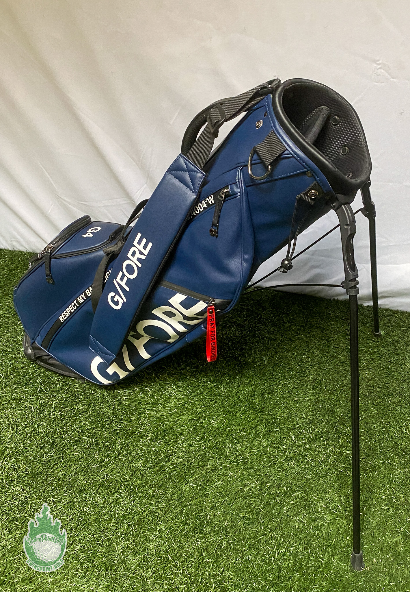 G/Fore Golf Stand Bag Blue 2-Way 5 Pocket Respect My Ball Flight ...