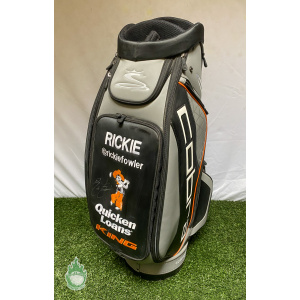 Used Signed Ricky Fowler Cobra 6-Way Golf Staff Bag Gray/Black w/ Rainhood