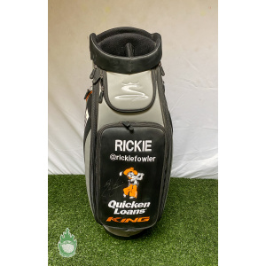Used Signed Ricky Fowler Cobra 6-Way Golf Staff Bag Gray/Black w/ Rainhood