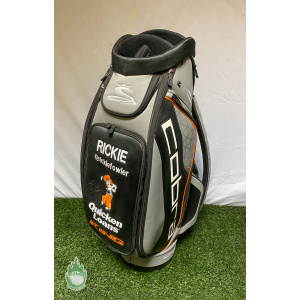 Used Signed Ricky Fowler Cobra 6-Way Golf Staff Bag Gray/Black w/ Rainhood