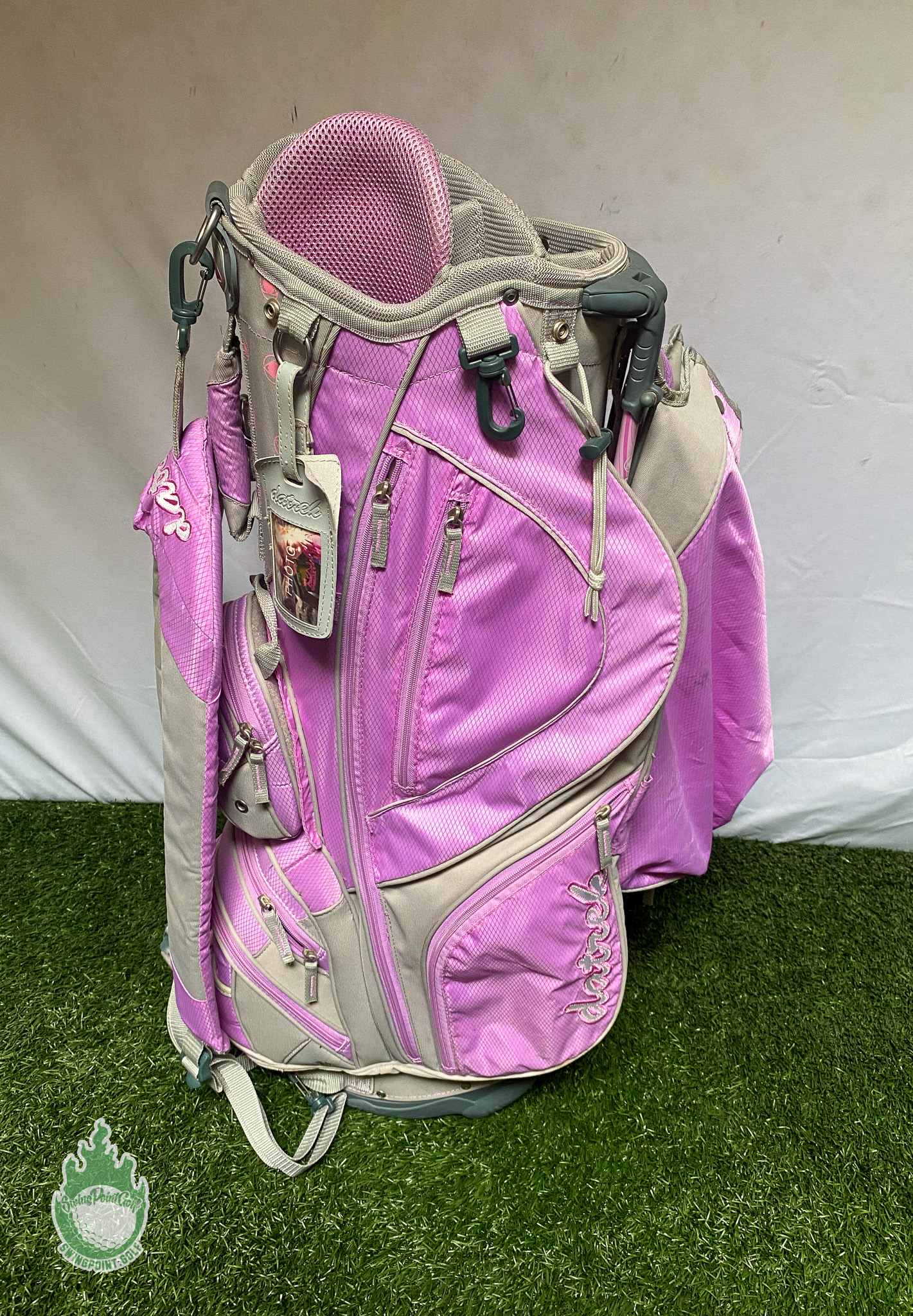 Datrek Golf Club Stand Bag 9Way Divided Accessory Bag/ ID Tag Grey