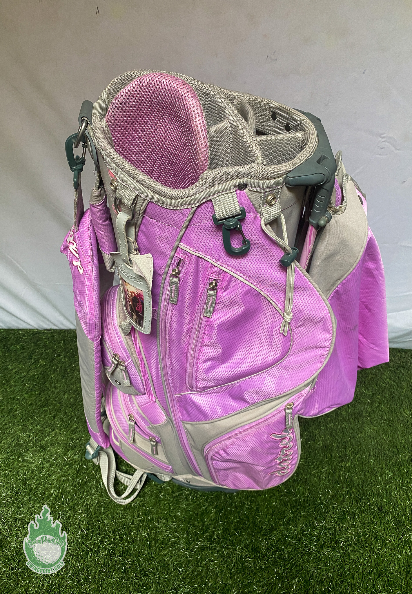 Datrek Golf Club Stand Bag 9Way Divided Accessory Bag/ ID Tag Grey