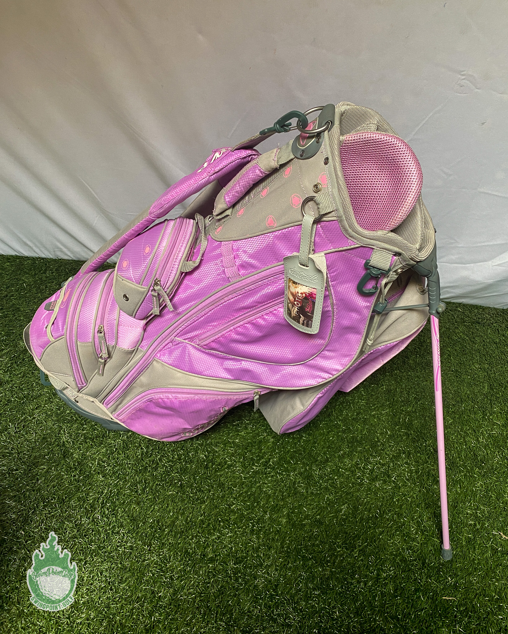 Datrek Golf Club Stand Bag 9Way Divided Accessory Bag/ ID Tag Grey