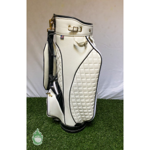 White Quilted Grey Oaks Logo Belding Sports Golf Staff Bag W/ Rainhood & Strap