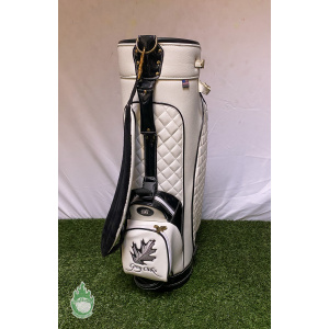 White Quilted Grey Oaks Logo Belding Sports Golf Staff Bag W/ Rainhood & Strap
