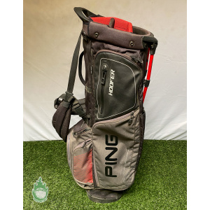 Used Ping Hoofer Golf Cart/Carry Stand Bag 5-Way Divided W/ Straps & Rainhood