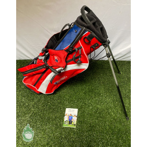 Gently Used US Kids Golf 4-Way Stand Bag w/ New First Tee Yardage Book