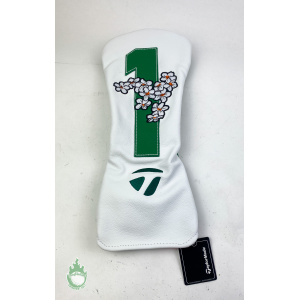 Used 2022 TaylorMade Masters Driver Headcover Head Cover Green & White