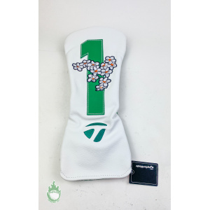 Used 2022 TaylorMade Masters Driver Headcover Head Cover Green & White