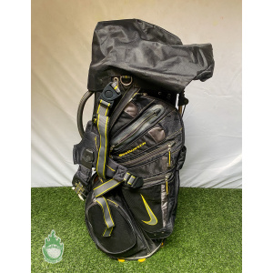 Used Black/Yellow Nike Sasquatch Golf Stand Bag 14-Way With Strap & Rainhood