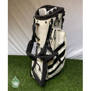 Used Adidas Golf Cart/Carry Stand Bag 7-Way Divided White Rainhood & Dual Strap