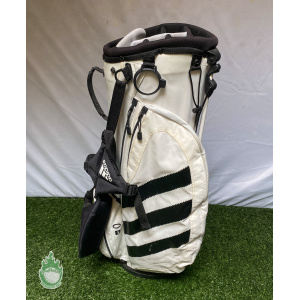 Used Adidas Golf Cart/Carry Stand Bag 7-Way Divided White Rainhood & Dual Strap