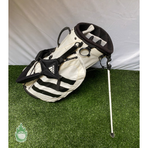 Used Adidas Golf Cart/Carry Stand Bag 7-Way Divided White Rainhood & Dual Strap