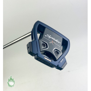 Used LEFT Handed TaylorMade Spider X Navy 34" Putter Black Steel Golf Club