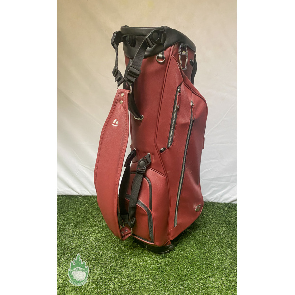 Burgundy TaylorMade Vessel Golf Cart/Carry/Stand Bag 4-Way with Rainhood