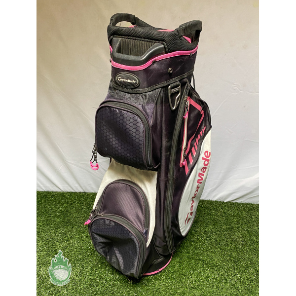 Used TaylorMade Cart Carry Golf Bag 14-way Black/Pink Ships Free
