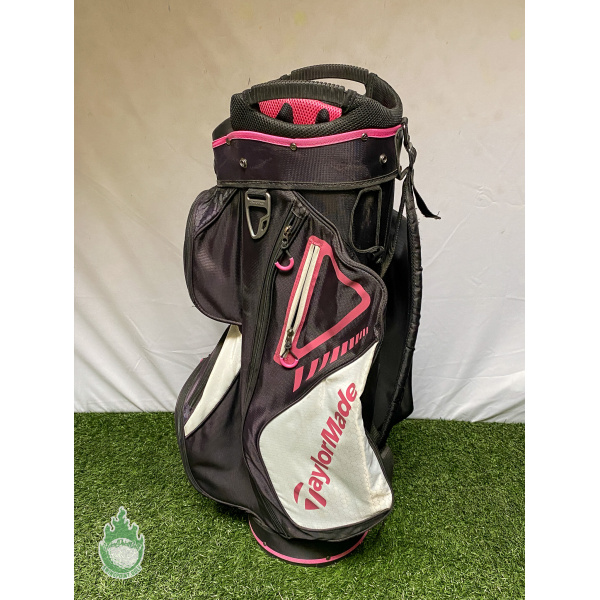 Used TaylorMade Cart Carry Golf Bag 14-way Black/Pink Ships
