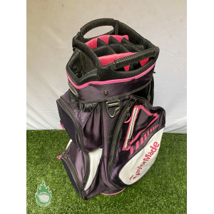Used TaylorMade Cart Carry Golf Bag 14-way Black/Pink Ships Free