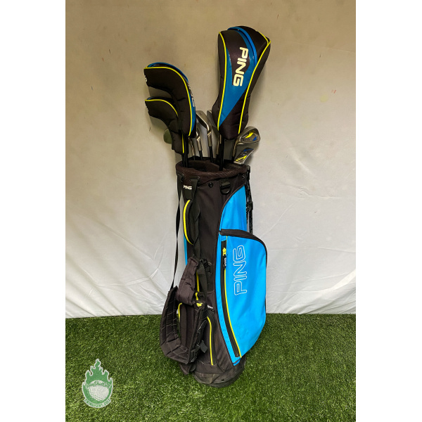 Used LEFT Ping Thrive Junior 60"-64" Tall Youth Golf Club Set & Bag 10 Club Set