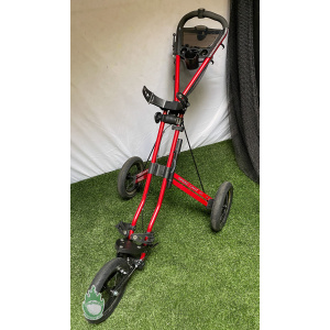 Sun Mountain 3 Wheel Speed Cart V1 Golf Red Push Cart w/ Travel Cover