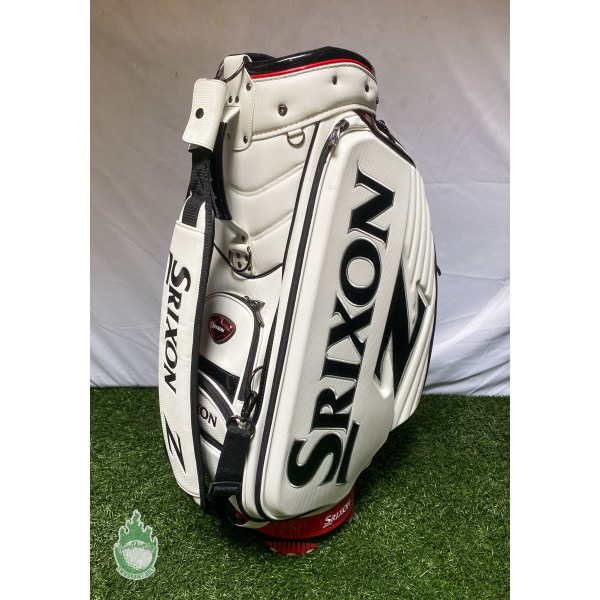 NWOT White/Black Srixon Z Golf Staff Bag w/ Rainhood Embroidered