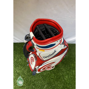 Used Cleveland Golf Staff Bag 6-Way 6 Pockets With w Rainhood