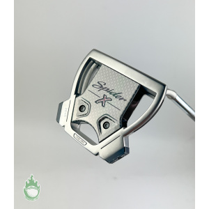 Used TaylorMade Spider X Platinum/White 35" Putter Steel Golf Club w/ Headcover