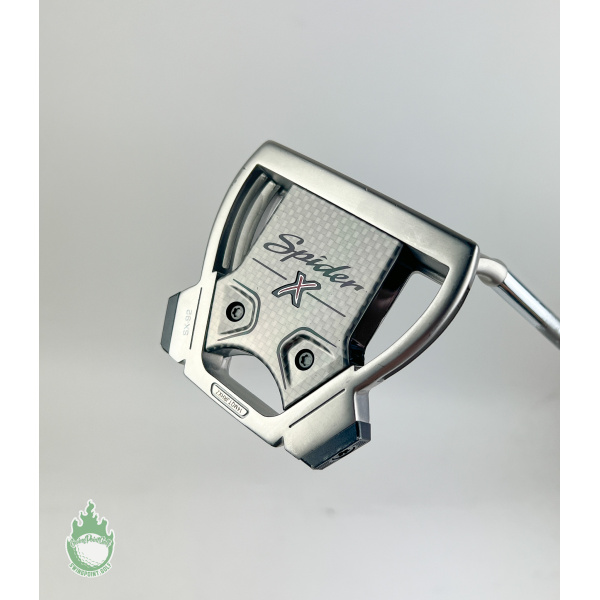 Used TaylorMade Spider X Platinum/White 35" Putter Steel Golf Club w/ Headcover