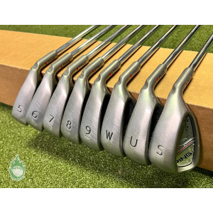 Used RH Ping Red Dot Karsten Irons 5-PW/UW/SW Senior Flex Steel Golf Club Set