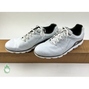 FootJoy FJ Pro SL Golf Shoes 53267 White Silver Soft Spikes Mens Size 13 M