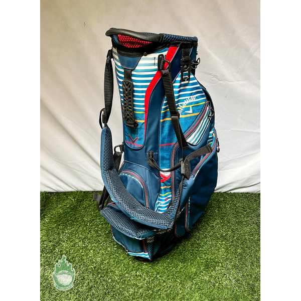 Callaway Big Bertha Hyper Lite 5 Cart Carry Golf Stand Bag - Blue w/ Rainhood