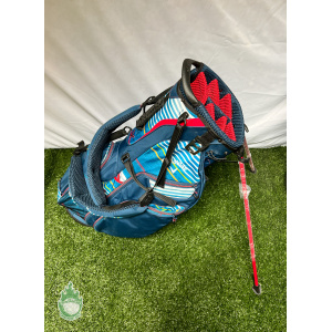 Callaway Big Bertha Hyper Lite 5 Cart Carry Golf Stand Bag - Blue w/ Rainhood