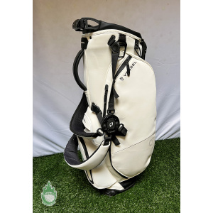 Used Vessel Carry Stand Golf Bag White w/ Dual Straps Embroidered Front Panel